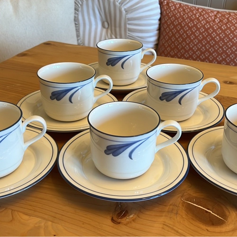 Lenox Blue and Cream Mug Set